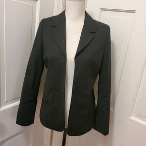 EC Longchamp Black Open Front Fully Lined Blazer Size 36 = US Size 6, classic